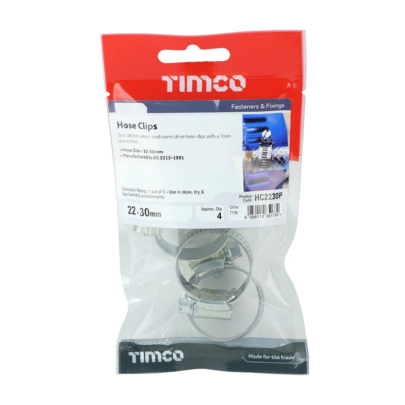 TIMCO Fasteners & Fixings 22-30mm TIMCO Hose Clips Silver