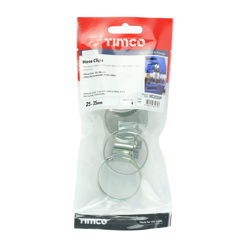 TIMCO Fasteners & Fixings 25-35mm TIMCO Hose Clips Silver
