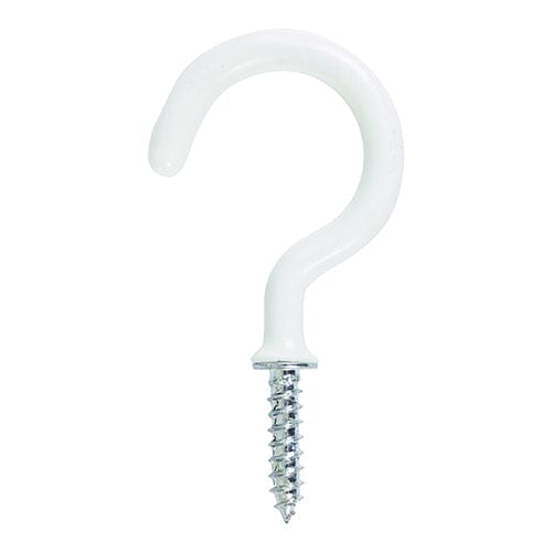 TIMCO Fasteners & Fixings 25mm / 6 TIMCO Cup Hooks Round White