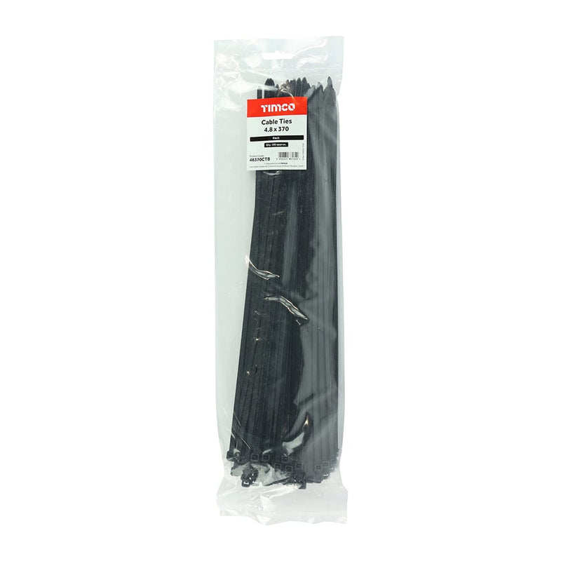 TIMCO Fasteners & Fixings 4.8 x 370 TIMCO Cable Ties Black