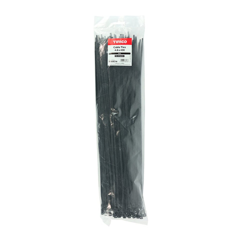 TIMCO Fasteners & Fixings 4.8 x 430 TIMCO Cable Ties Black
