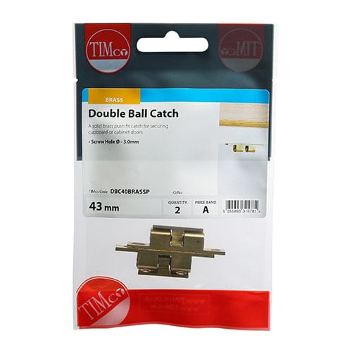 Timco Double Ball Catches Electro Brass - Pack Qty - 2 Pcs