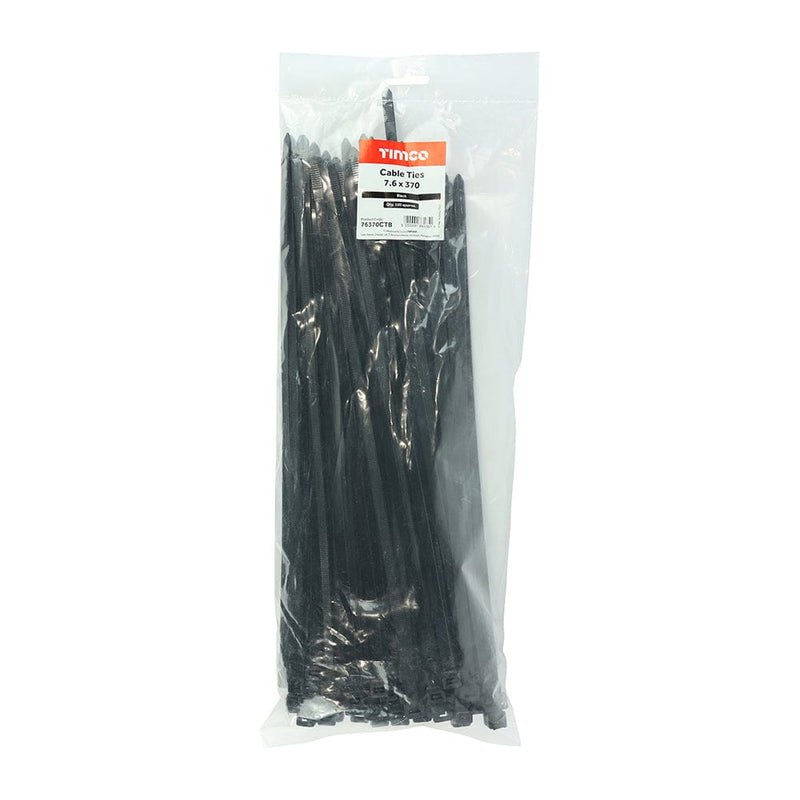 TIMCO Fasteners & Fixings 7.6 x 370 TIMCO Cable Ties Black