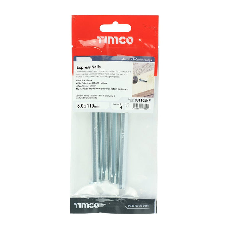 TIMCO Fasteners & Fixings 8.0 x 110 / 4 / TIMpac TIMCO Express Nails Silver