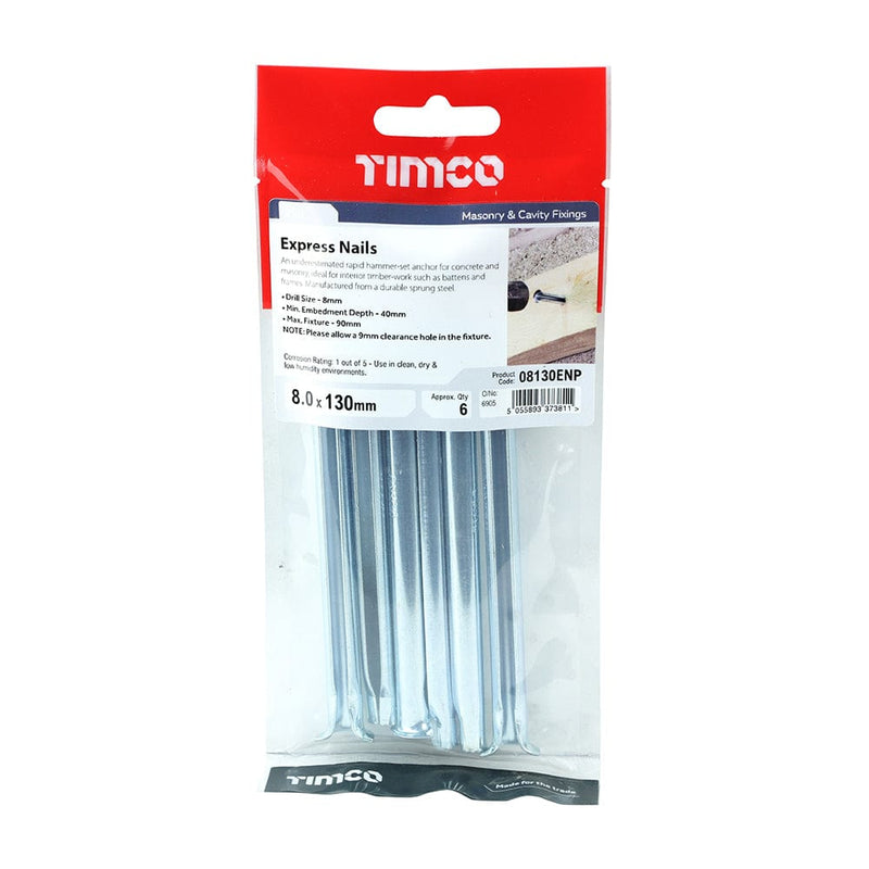 TIMCO Fasteners & Fixings 8.0 x 130 / 6 / TIMpac TIMCO Express Nails Silver