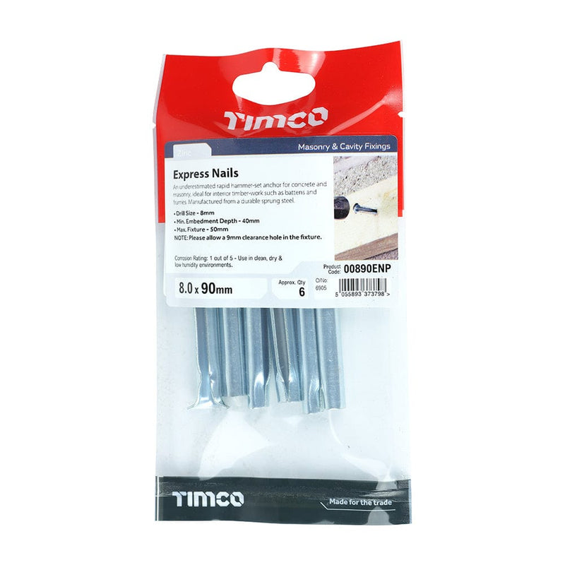 TIMCO Fasteners & Fixings 8.0 x 90 / 6 / TIMpac TIMCO Express Nails Silver