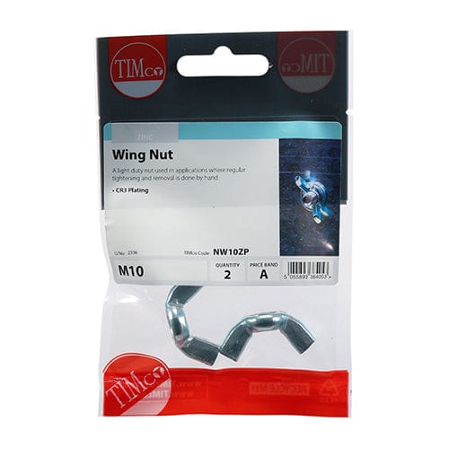 TIMCO Fasteners & Fixings M10 / 2 / TIMpac TIMCO Wing Nuts Silver