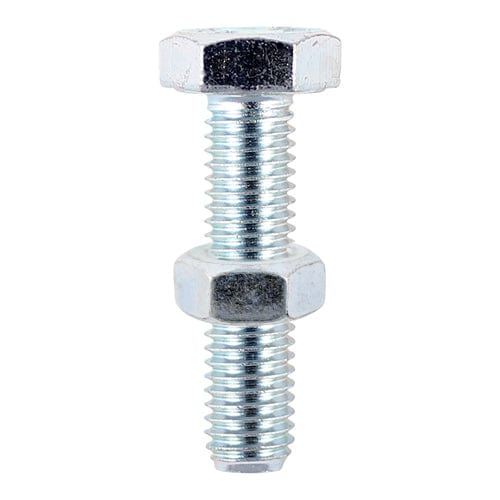 TIMCO Fasteners & Fixings M10 x 100 / 16 / TIMbag TIMCO Set Screws DIN933 Grade 8.8 & Hex Nut DIN934 Silver