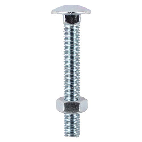 TIMCO Fasteners & Fixings M10 x 100 / 24 / TIMbag TIMCO Carriage Bolts DIN603 & Hex Full Nut DIN934 Silver