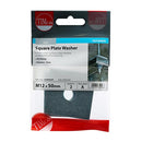 TIMCO Fasteners & Fixings M12 x 50 x 50 x 3 / 2 / TIMpac TIMCO Square Plate Washers Silver