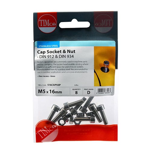 Timco Cap Socket Screws Din912 A2 Stainless Steel