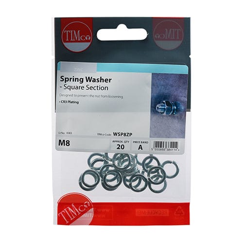 TIMCO Fasteners & Fixings M8 / 20 / TIMpac TIMCO Spring Washers DIM7980 Silver