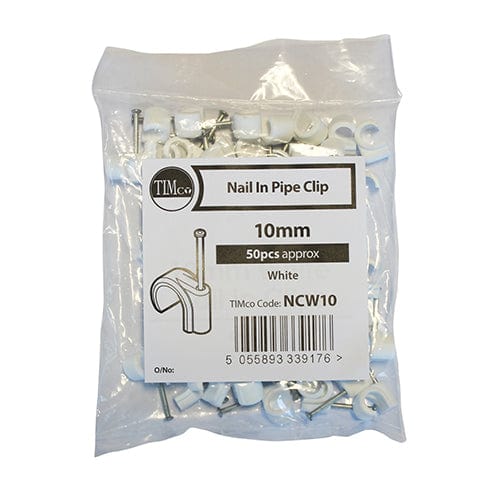 TIMCO Fasteners & Fixings Nail In Pipe Clips White