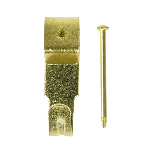 TIMCO Fasteners & Fixings No.2 Single / 12 TIMCO Mixed Picture Hanging Hooks Electro Brass