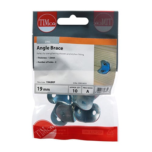 TIMCO Fasteners & Fixings TIMCO Angled Braces Silver - 19 x 19 x 19