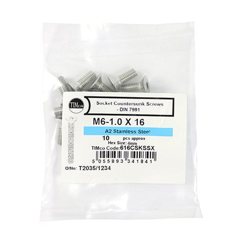 TIMCO Fasteners & Fixings TIMCO Countersunk Socket Screws DIN7991 A2 Stainless Steel