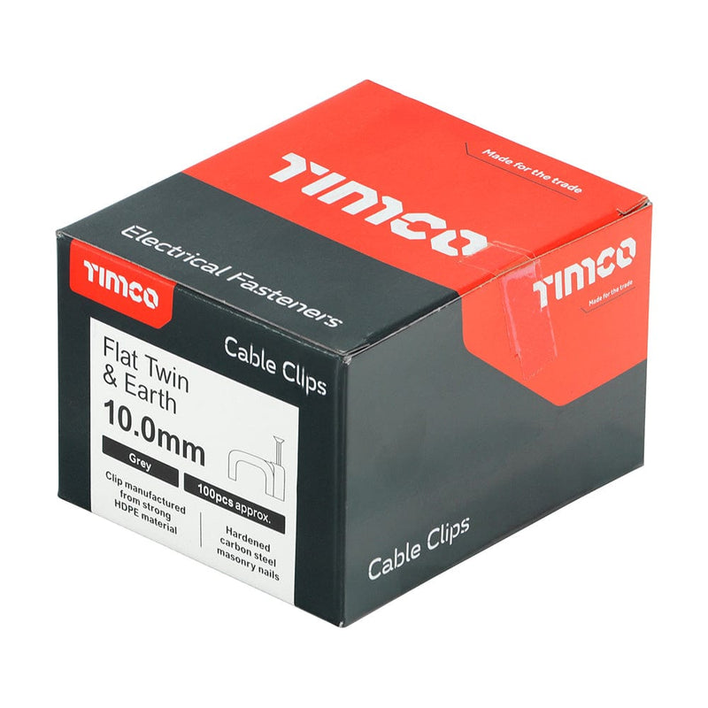 TIMCO Fasteners & Fixings TIMCO Flat & Twin Cable Clips Grey