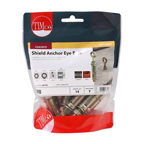 TIMCO Fasteners & Fixings TIMCO Forged Eyes With Sheil Anchors Gold