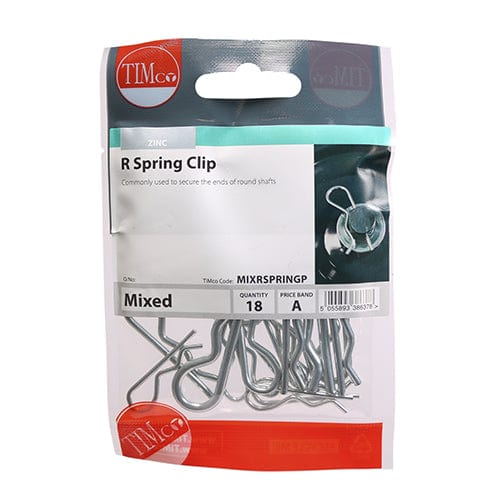 TIMCO Fasteners & Fixings TIMCO Mixed R Spring Clips - Mixed