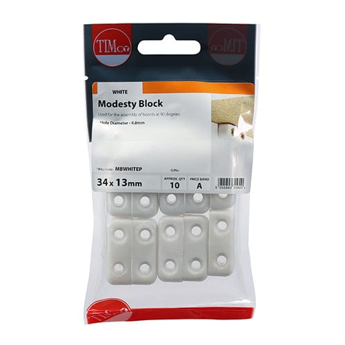 TIMCO Fasteners & Fixings TIMCO Modesty Blocks White