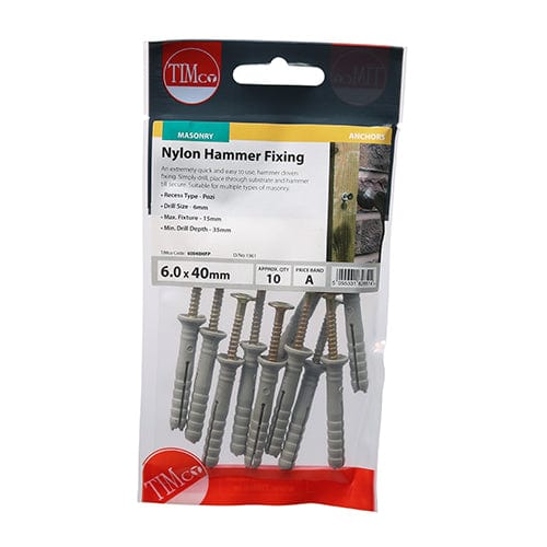 TIMCO Fasteners & Fixings TIMCO Nylon Hammer Fixings