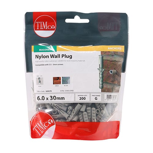 TIMCO Fasteners & Fixings TIMCO Nylon Plugs