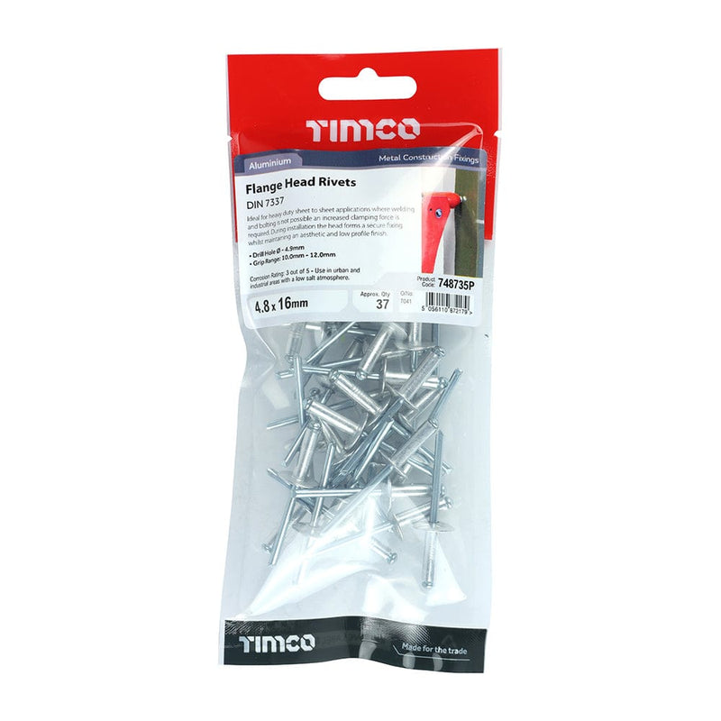 TIMCO Fasteners & Fixings TIMCO Rivets Flange Head Aluminium