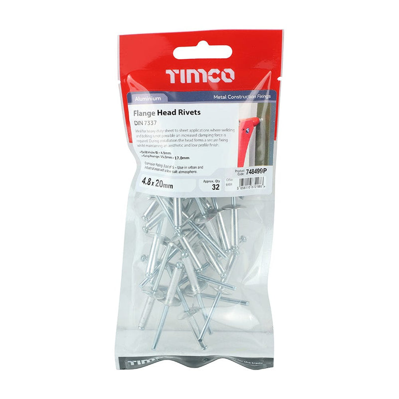 TIMCO Fasteners & Fixings TIMCO Rivets Flange Head Aluminium