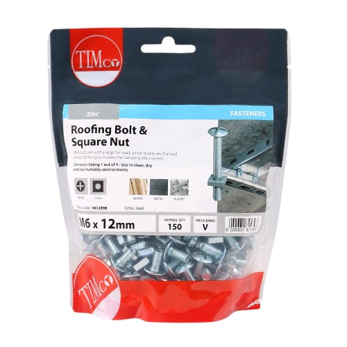 TIMCO Fasteners & Fixings TIMCO Roofing Bolts & Square Nuts Silver