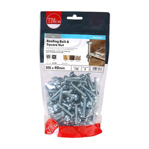 TIMCO Fasteners & Fixings TIMCO Roofing Bolts & Square Nuts Silver