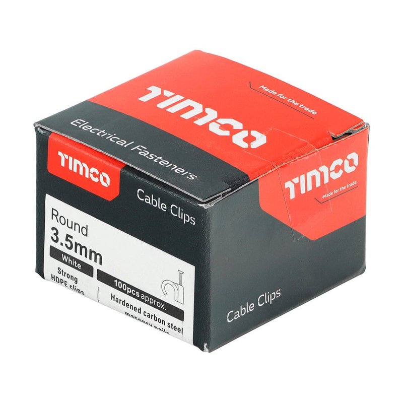 TIMCO Fasteners & Fixings TIMCO Round Cable Clips White