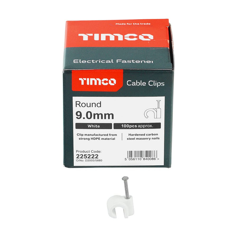 TIMCO Fasteners & Fixings TIMCO Round Cable Clips White
