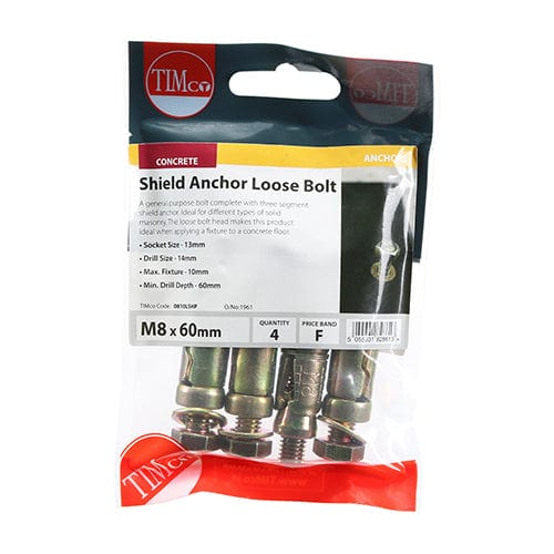 TIMCO Fasteners & Fixings TIMCO Shield Anchors Loose Bolt Gold