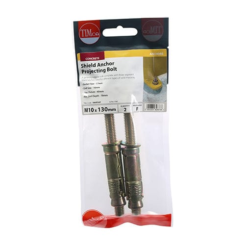 TIMCO Fasteners & Fixings TIMCO Shield Anchors Projecting Bolt Gold