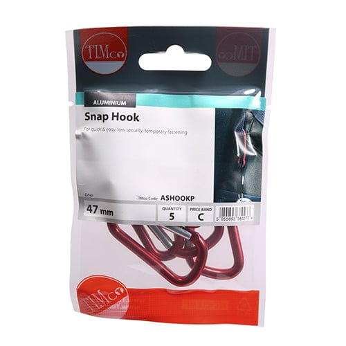 TIMCO Fasteners & Fixings TIMCO Snap Hooks - Aluminium - 47mm