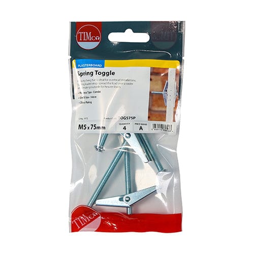 TIMCO Fasteners & Fixings TIMCO Spring Toggle Cavity Anchors Silver