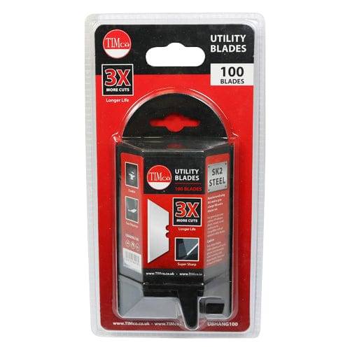 TIMCO Hand Tools 60 x 19 x 0.6 / 100 / Blister Pack TIMCO Utility Knife Blade