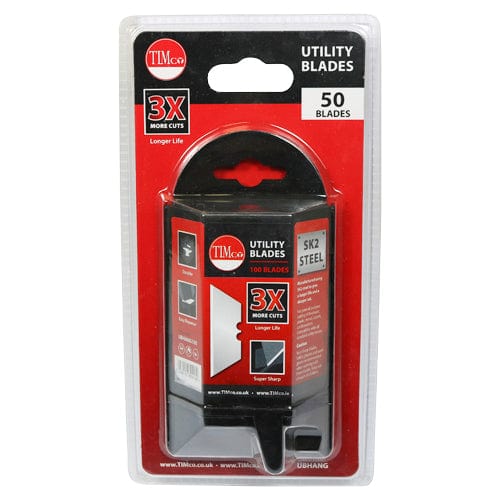 TIMCO Hand Tools 60 x 19 x 0.6 / 50 / Blister Pack TIMCO Utility Knife Blade