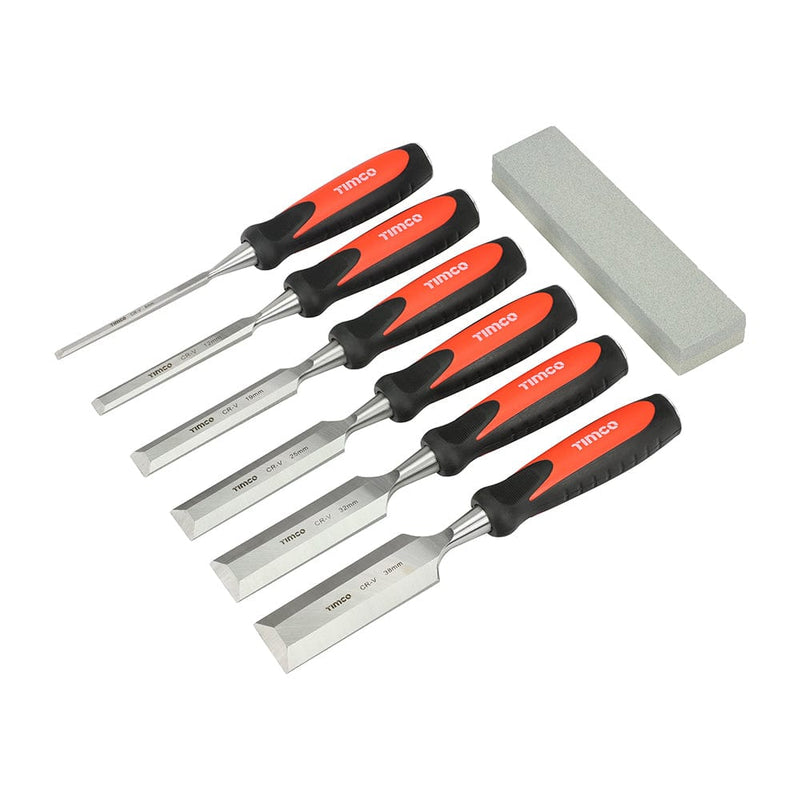 TIMCO Hand Tools 7pc TIMCO Bevel Edge Wood Chisel Set - Pack Qty - 1 EA