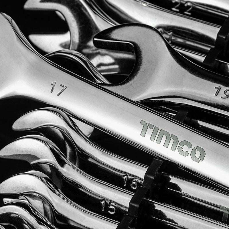 TIMCO Hand Tools Timco Combination Spanner Set - Metric Drop Forged Chrome Vanadium, 6Mm To 32Mm - Pack Qty - 1 Ea