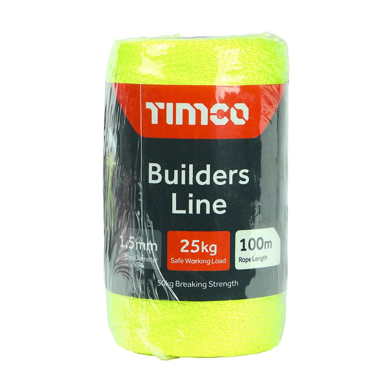 TIMCO Hand Tools TIMCO Nylon Builders Line Yellow - 1.5mm x 100m