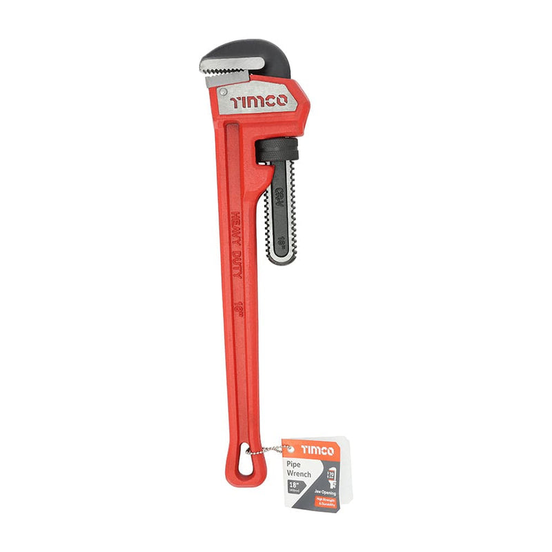 TIMCO Hand Tools Timco Pipe Wrench, Heavy Duty Drop Forged Adjustable Pipe Wrench - Pack Qty - 1 Ea