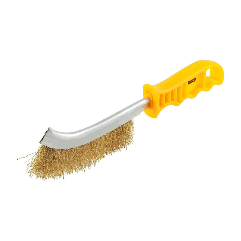 TIMCO Hand Tools TIMCO Yellow Handle Wire Brush Brass - 255mm