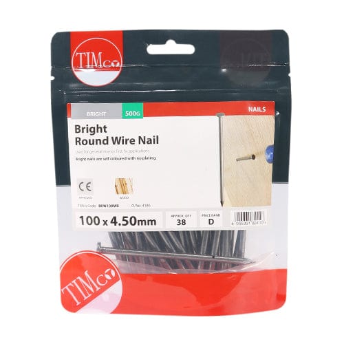 TIMCO Nails 100 x 4.50 / 0.5 / TIMbag TIMCO Round Wire Nails Bright