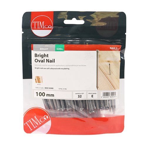 TIMCO Nails 100mm / 0.5 / TIMbag TIMCO Oval Nails Bright