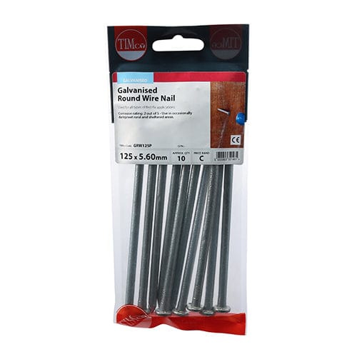 TIMCO Nails 125 x 5.60 / 10 / TIMpac TIMCO Round Wire Nail Galvanised