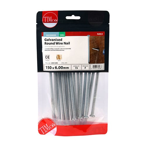 TIMCO Nails 150 x 6.00 / 0.5 / TIMbag TIMCO Round Wire Nail Galvanised