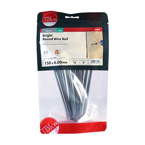 TIMCO Nails 150 x 6.00 / 0.5 / TIMbag TIMCO Round Wire Nails Bright