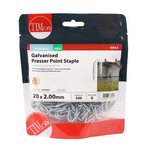 TIMCO Nails 20 x 2.00 / 0.5 / TIMbag TIMCO Presser Point Staples Galvanised