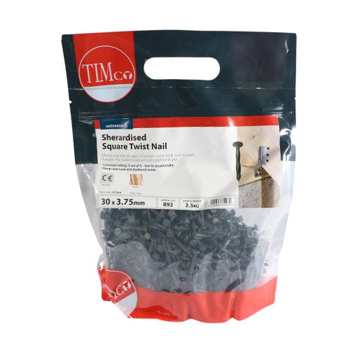 TIMCO Nails 30 x 3.75 / 2.5 / TIMbag TIMCO Square Twist Nails Sherardised